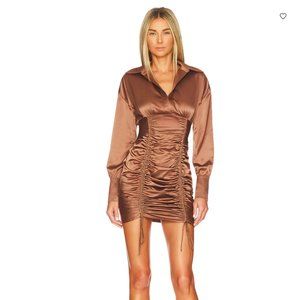VESTA RUCHED DRESS IN MOCHA MORE TO COME Color: Mocha Size: M